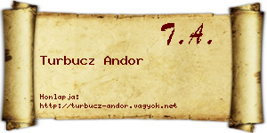 Turbucz Andor névjegykártya